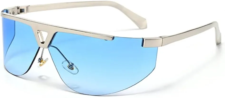 

Встроенные солнцезащитные очки для активного отдыха, модный тренд, безрамочные очки с металлическим зеркалом для вождения, премиум-класса TVTBBVV, Silver Blue