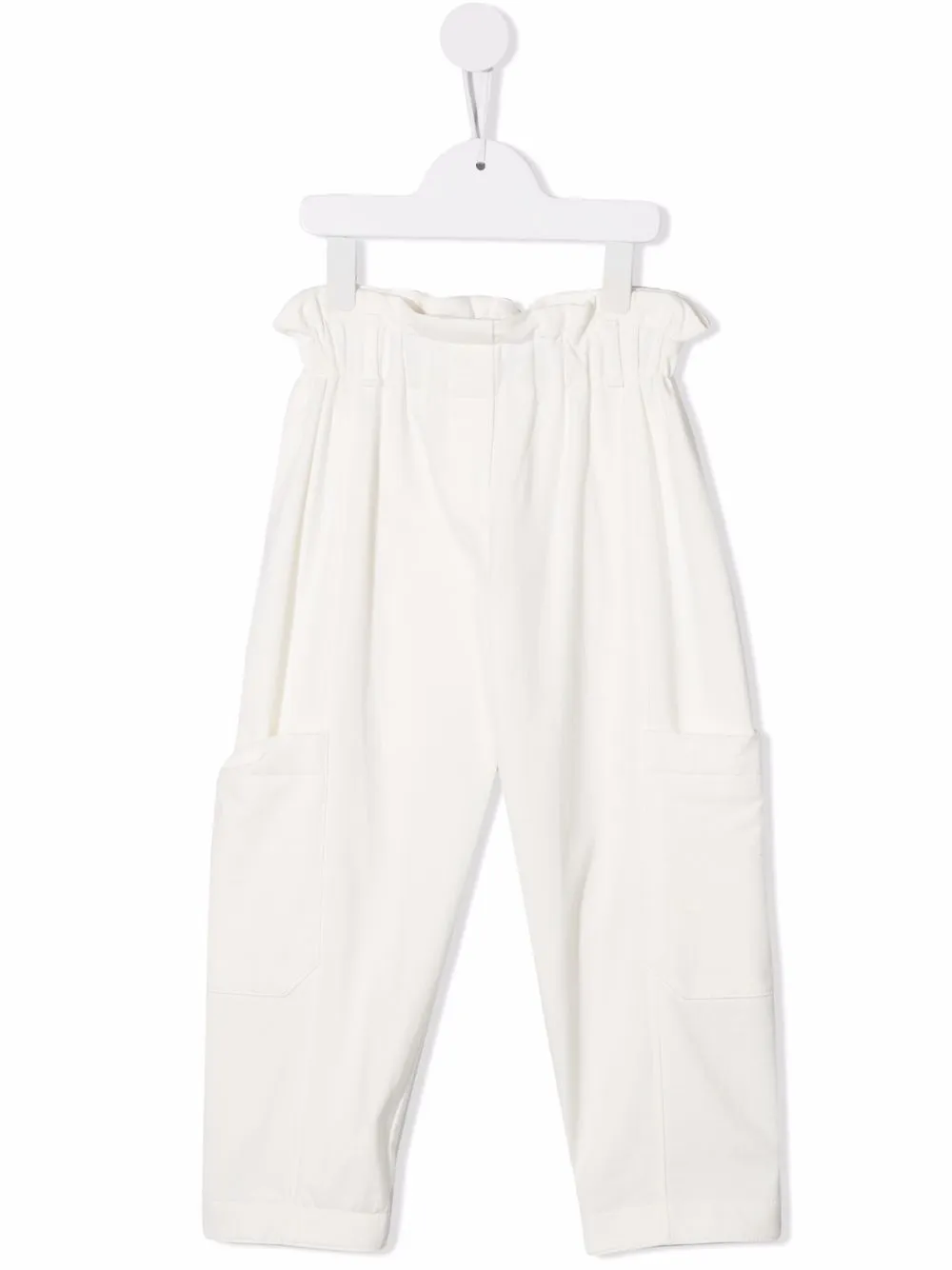 

Брюки с присборенной талией Brunello Cucinelli Kids, белый
