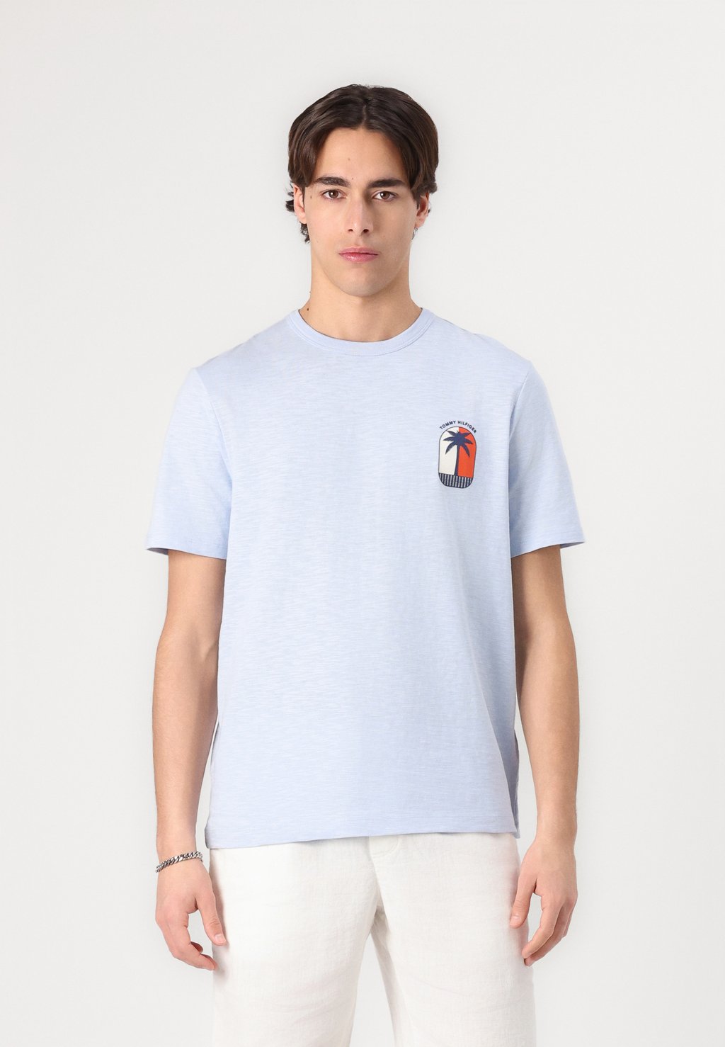 

Футболка с принтом PALM TREE LABEL TEE Tommy Hilfiger, светло-голубой