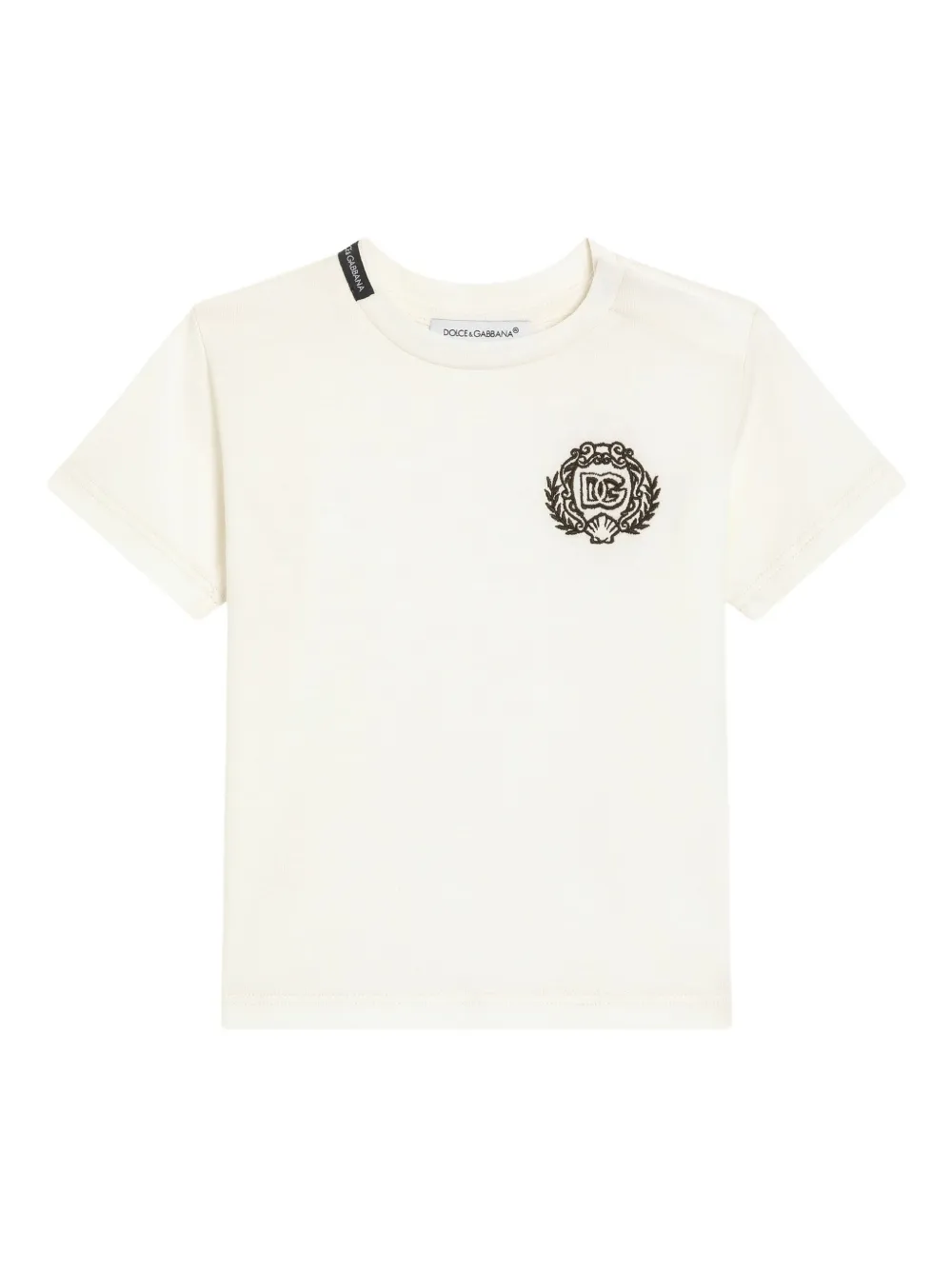 

Футболка с вышитым логотипом Dolce & Gabbana Kids, белый