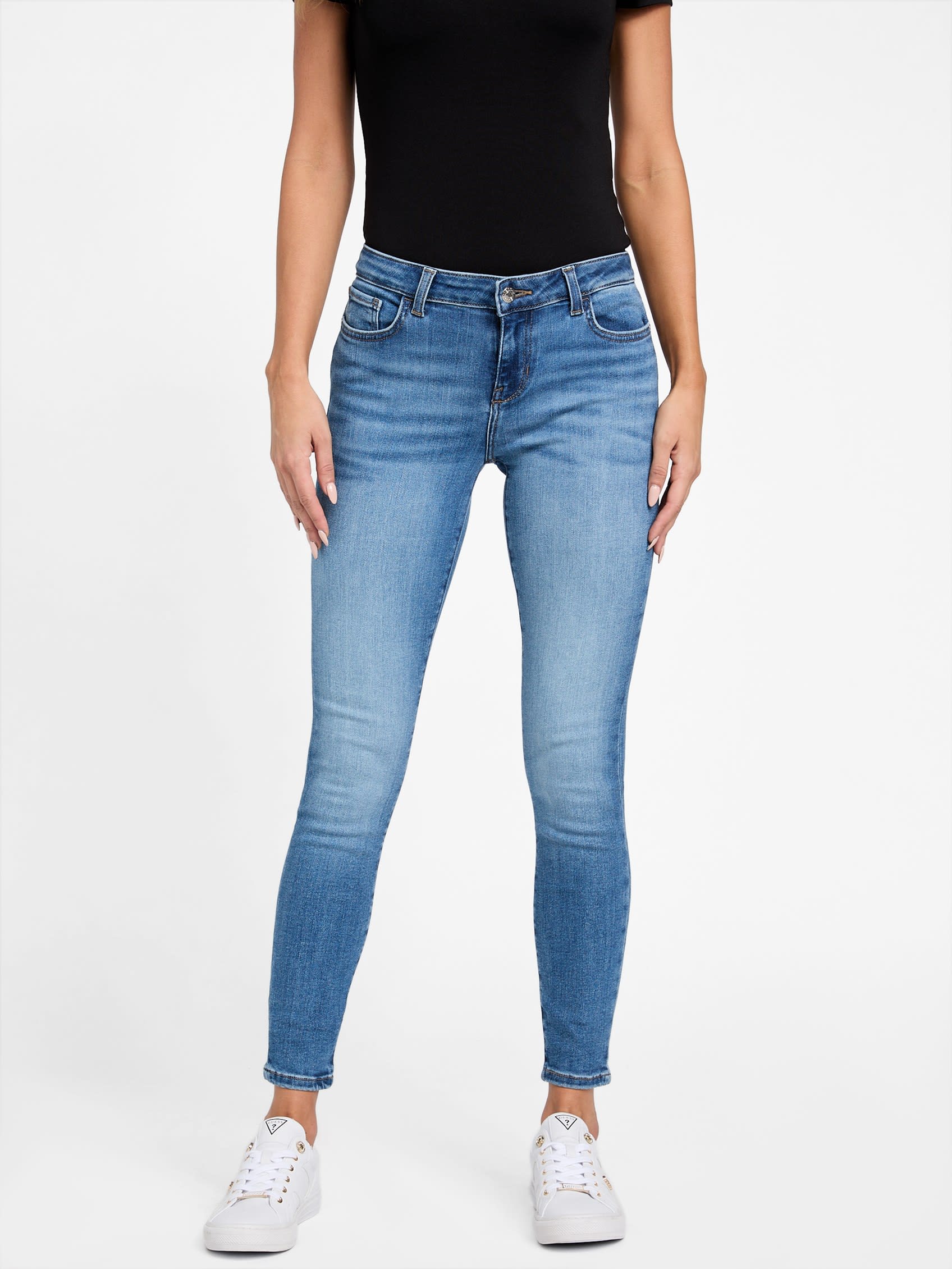 

Узкие джинсы Eco Jaymie с низкой посадкой Guess Factory, цвет medium wash