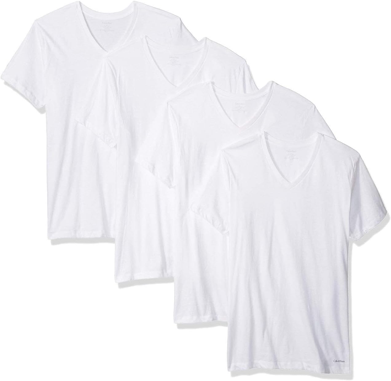 

Мужские хлопковые футболки Calvin Klein Multipack с V-образным вырезом, 4 White