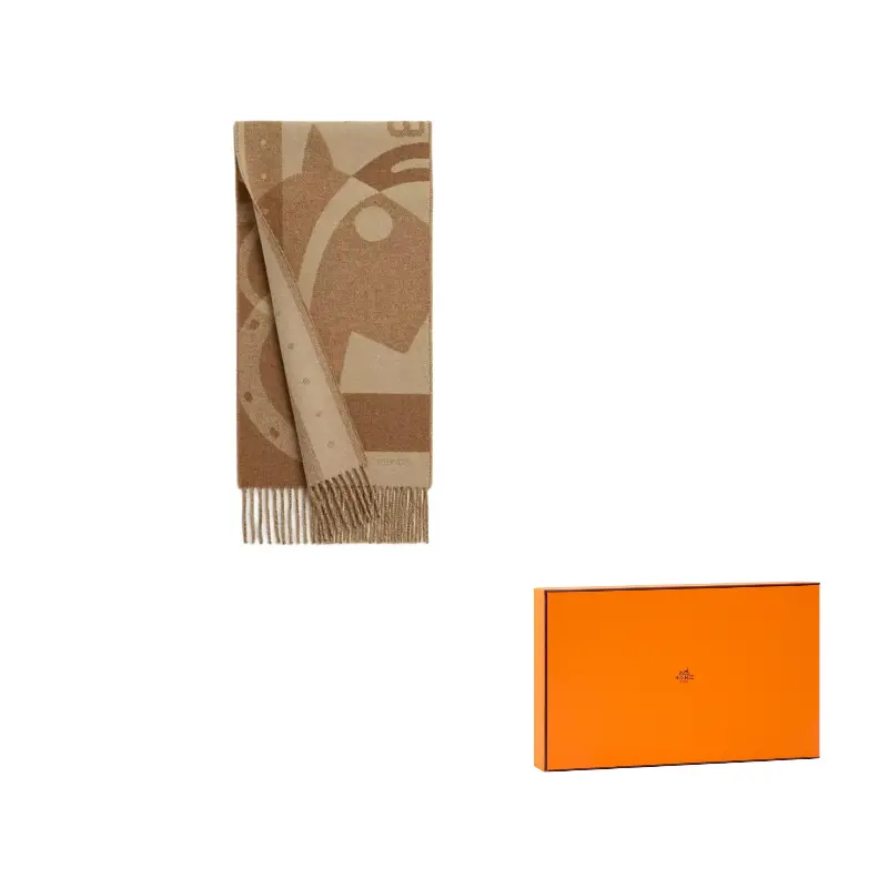 

HERMES Шарф мужской Cashmere Knit Kraft Chiné/caramel Chiné