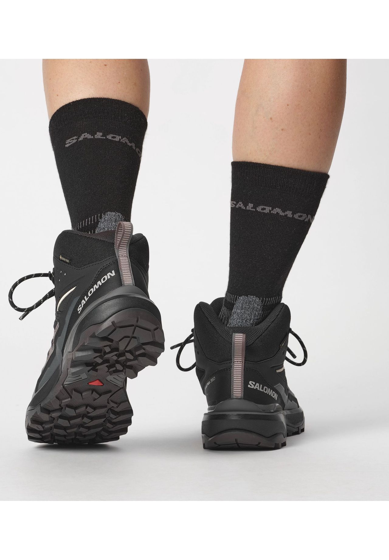 Кроссовки X Ultra 360 Mid GTX, водонепроницаемые, дышащие, женские Salomon, цвет Black/ Plum Kitte — фото 4