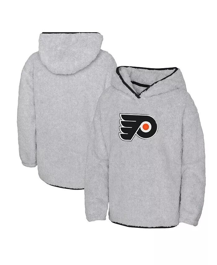 

Флисовый пуловер с капюшоном Big Girls Heather Grey Philadelphia Flyers Ultimate Teddy Outerstuff, серый