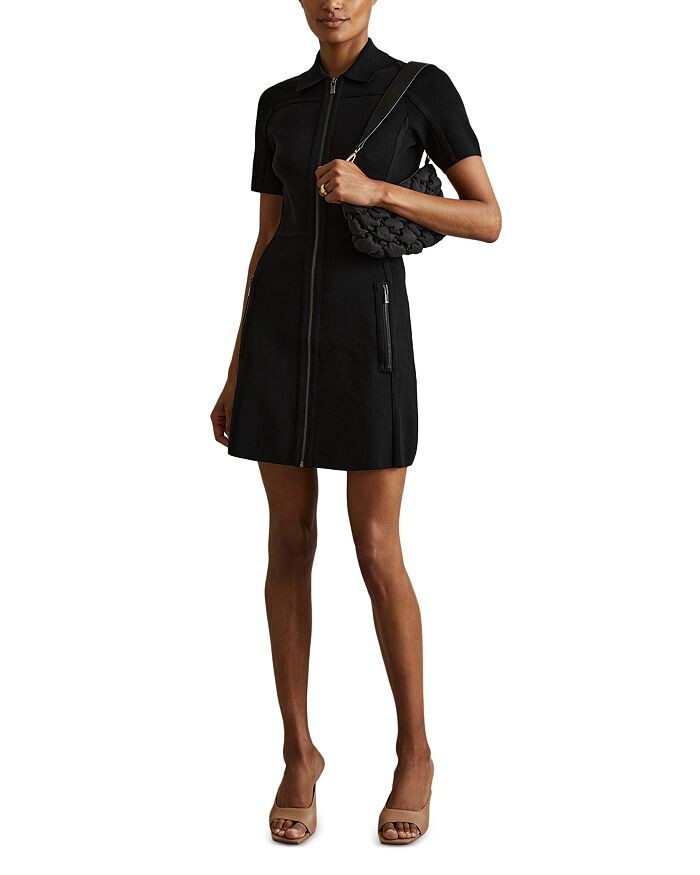 

Трикотажное платье в стиле милитари REISS Nala, черный