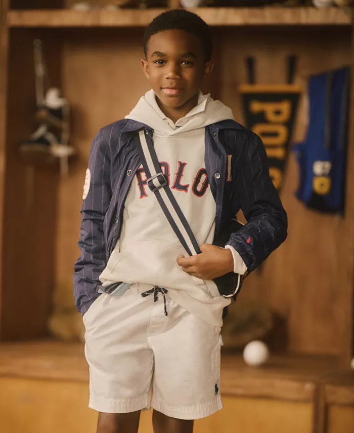 

Флисовая толстовка с логотипом бейсбола Big Boys Polo Ralph Lauren, белый