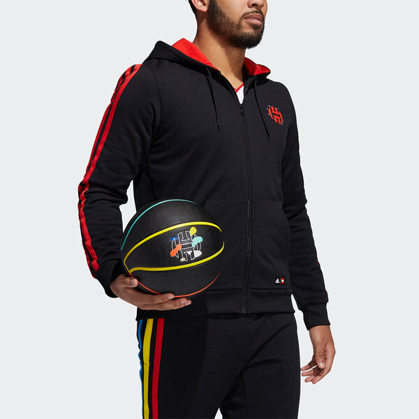 Куртка Men's adidas x Harden Fz Lego Blocks Crossover Pattern logo Sports Hooded Jacket Black, черный — фото 4