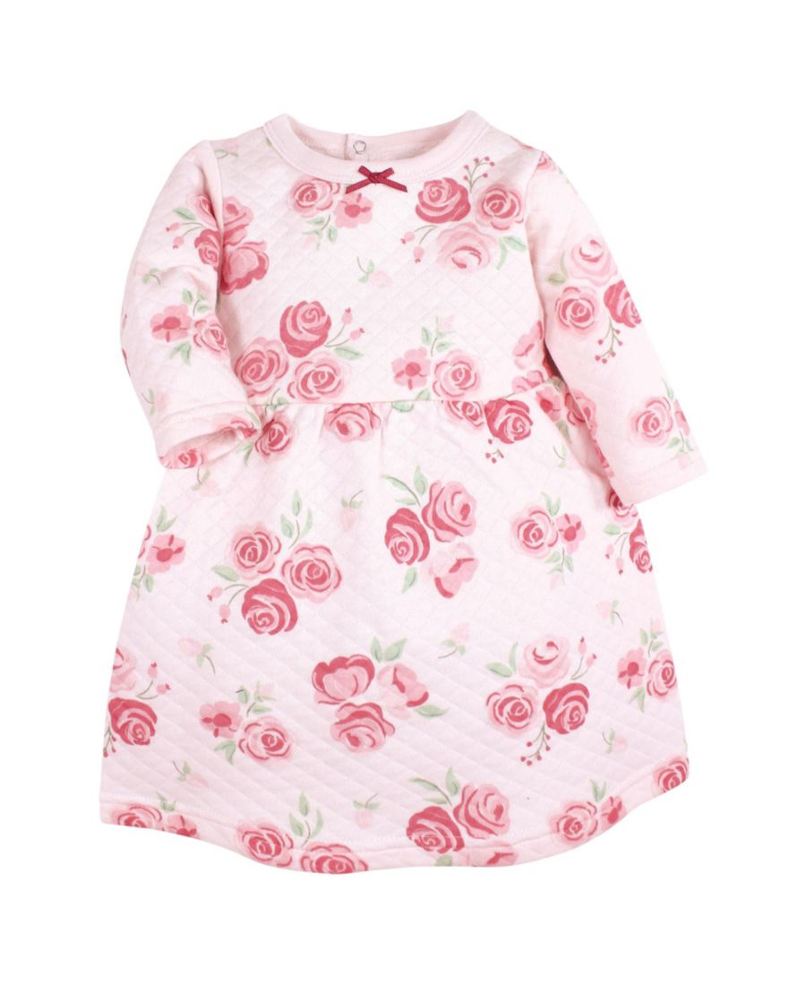 Стеганое хлопковое платье и леггинсы Hudson Baby, Blush rose — фото 3