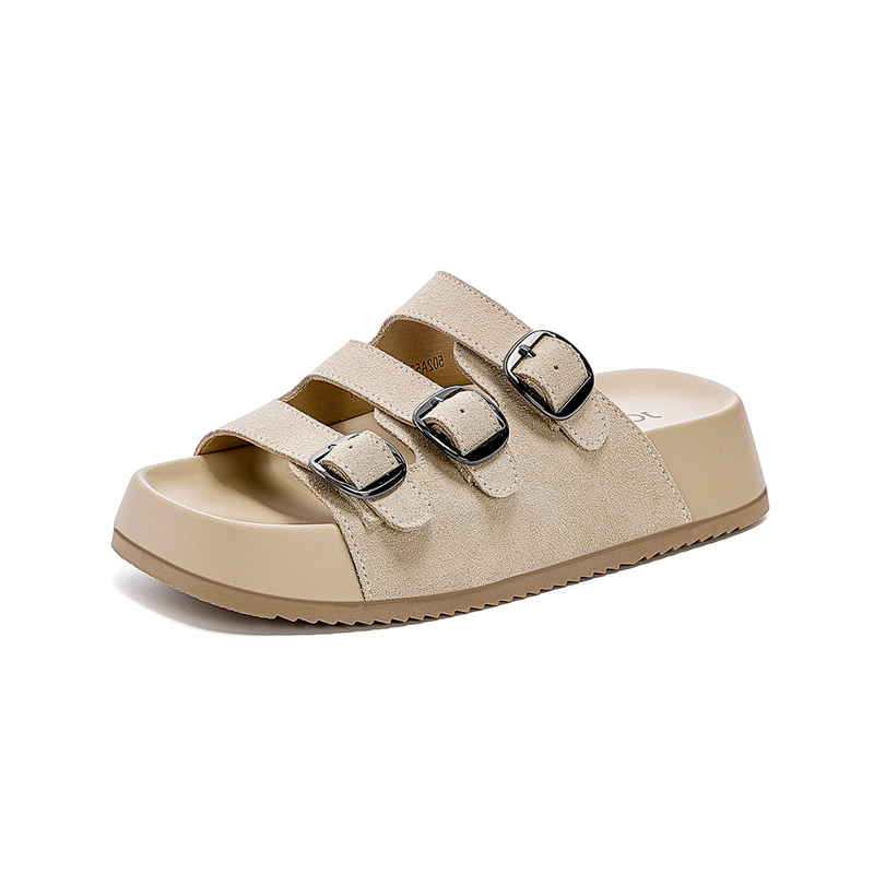 JOSINY Резиновые биркенштоки женские абрикосовые высота каблука 4 см, цвет Apricot (Heel Height 4cm) — фото 2