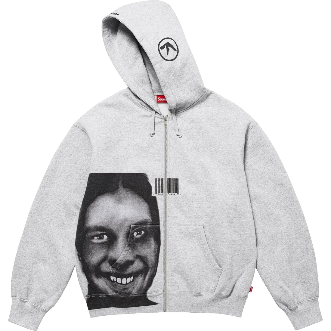 

Толстовка с капюшоном Aphex Twin на молнии Supreme, серый