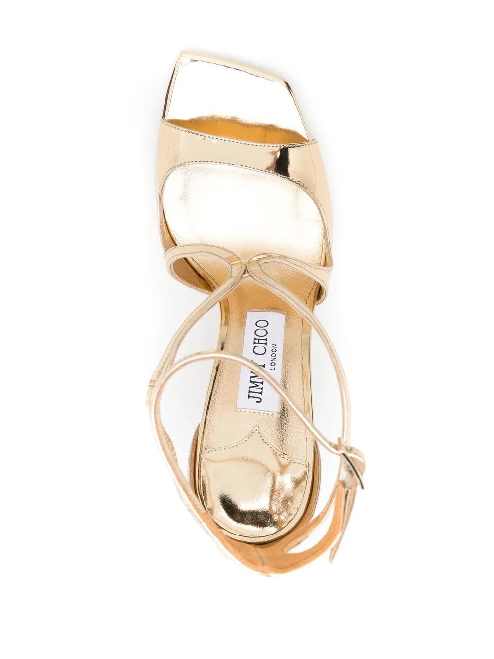 Сандалии Azia 110 мм с металлическим ремешком JIMMY CHOO, золотой — фото 4