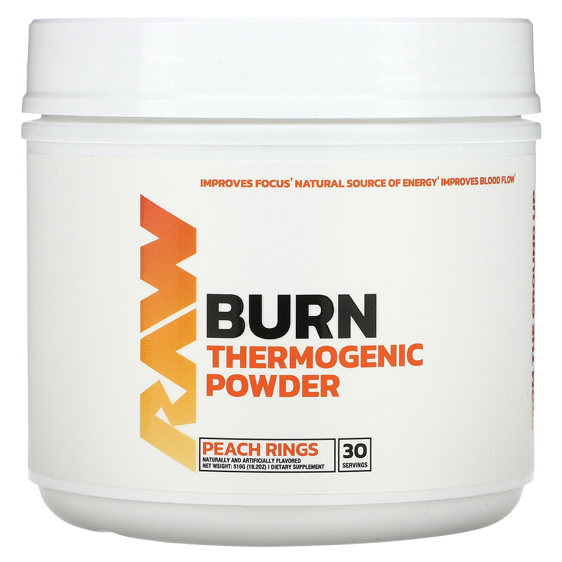

Raw Nutrition, Burn, термогенный порошок, со вкусом персика, 516 г (18,2 унции)