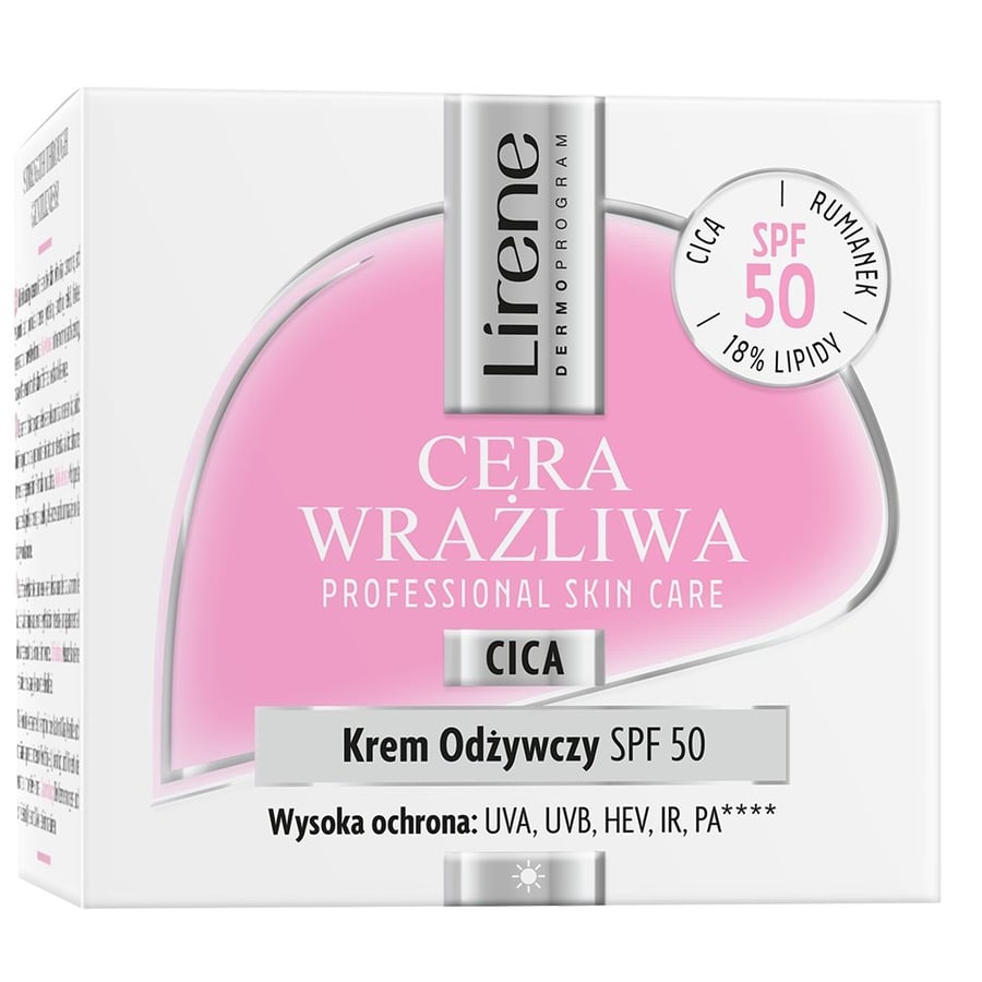 

Питательный крем для чувствительной кожи Lirene SPF50 50 мл