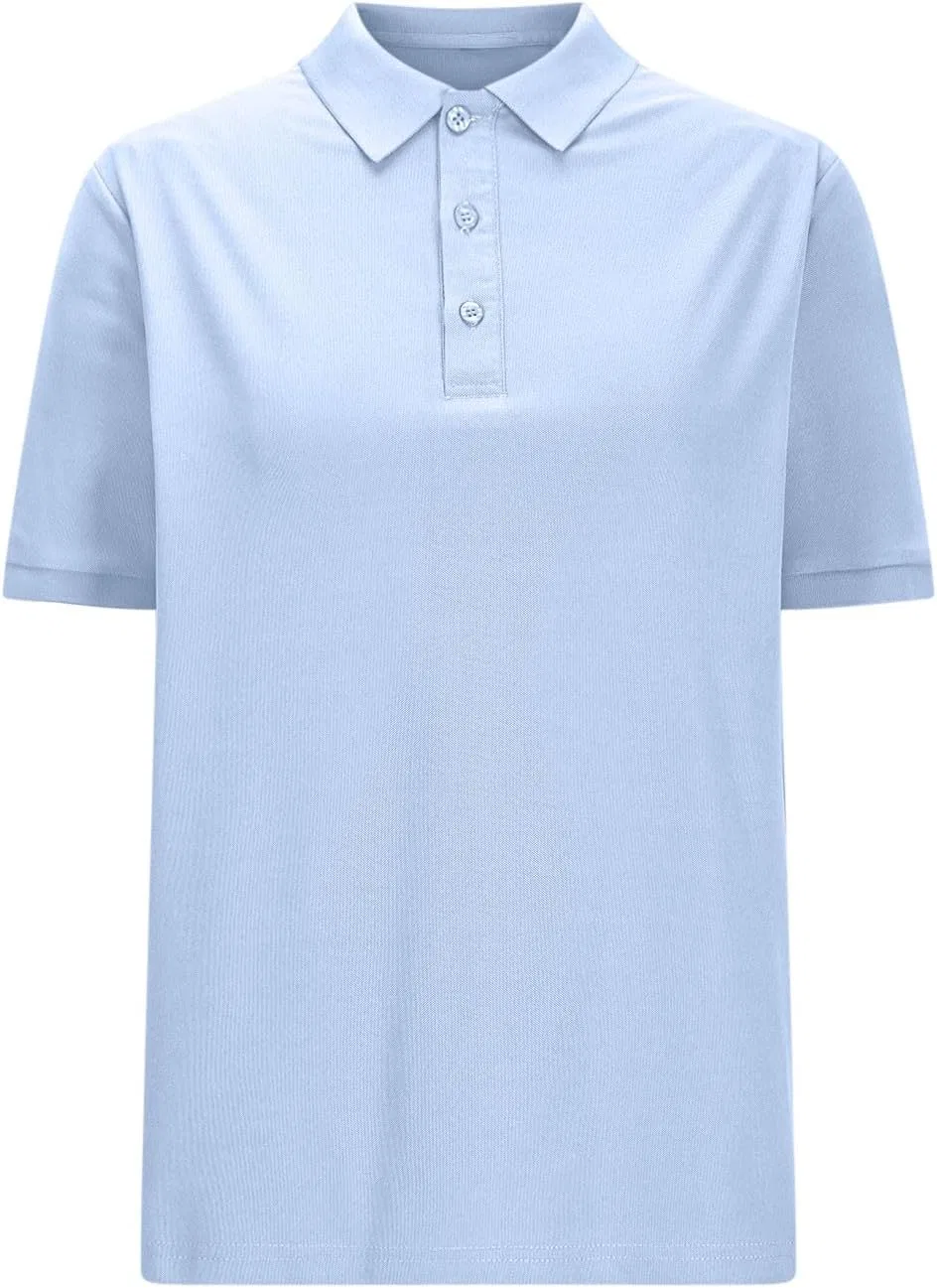 Женская футболка с воротником Quick Dry, A03#light Blue — фото 4