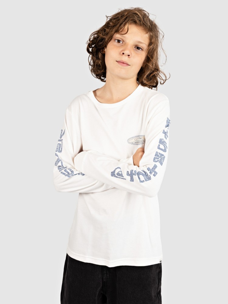 Лонгслив Quiksilver Evo Border Lines Kids Longsleeve T-Shirt, snow white