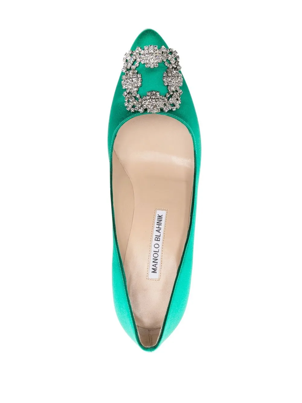 Декорированные туфли Hangisi 70 Manolo Blahnik, зеленый — фото 4