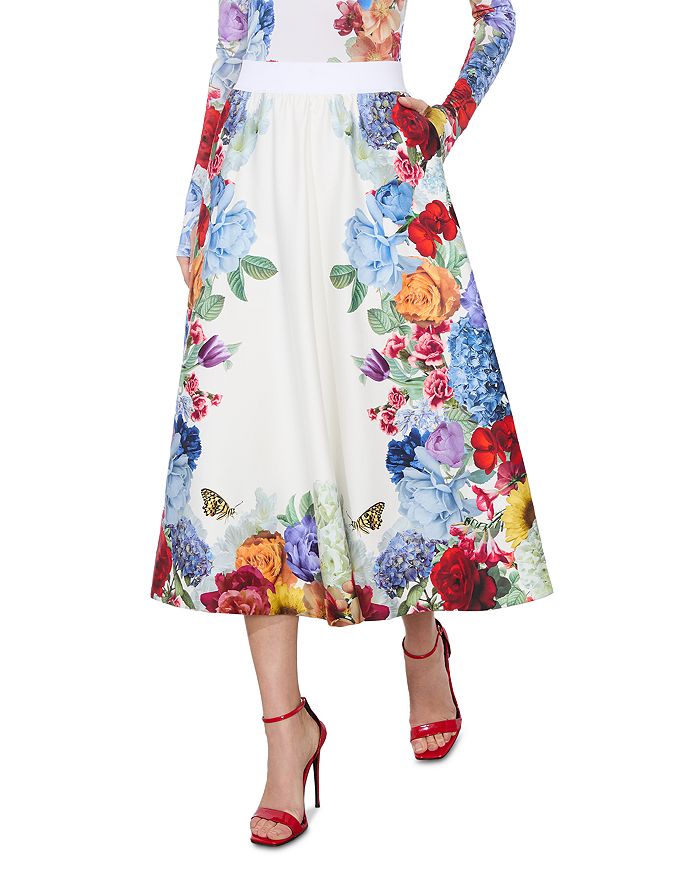 

Юбка "Earla" с высокой посадкой и расклешенным силуэтом Alice and Olivia, белый