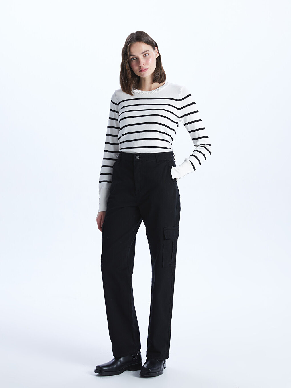 

Женские брюки-карго стандартного кроя LCW Casual, новый черный