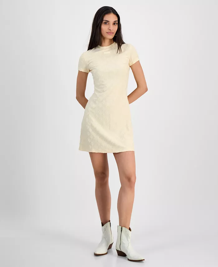 

Женское платье с коротким рукавом Peony Jacquard GUESS, желтый