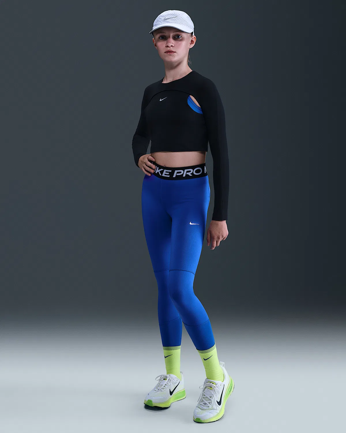 Детские леггинсы Nike Pro Dri-FIT для девочек, Game Royal/Black/White
