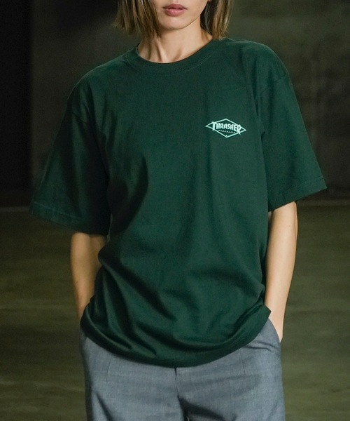 

Футболка с коротким рукавом, премиум-класса, принт с логотипом THRASHER, Diamond Logo