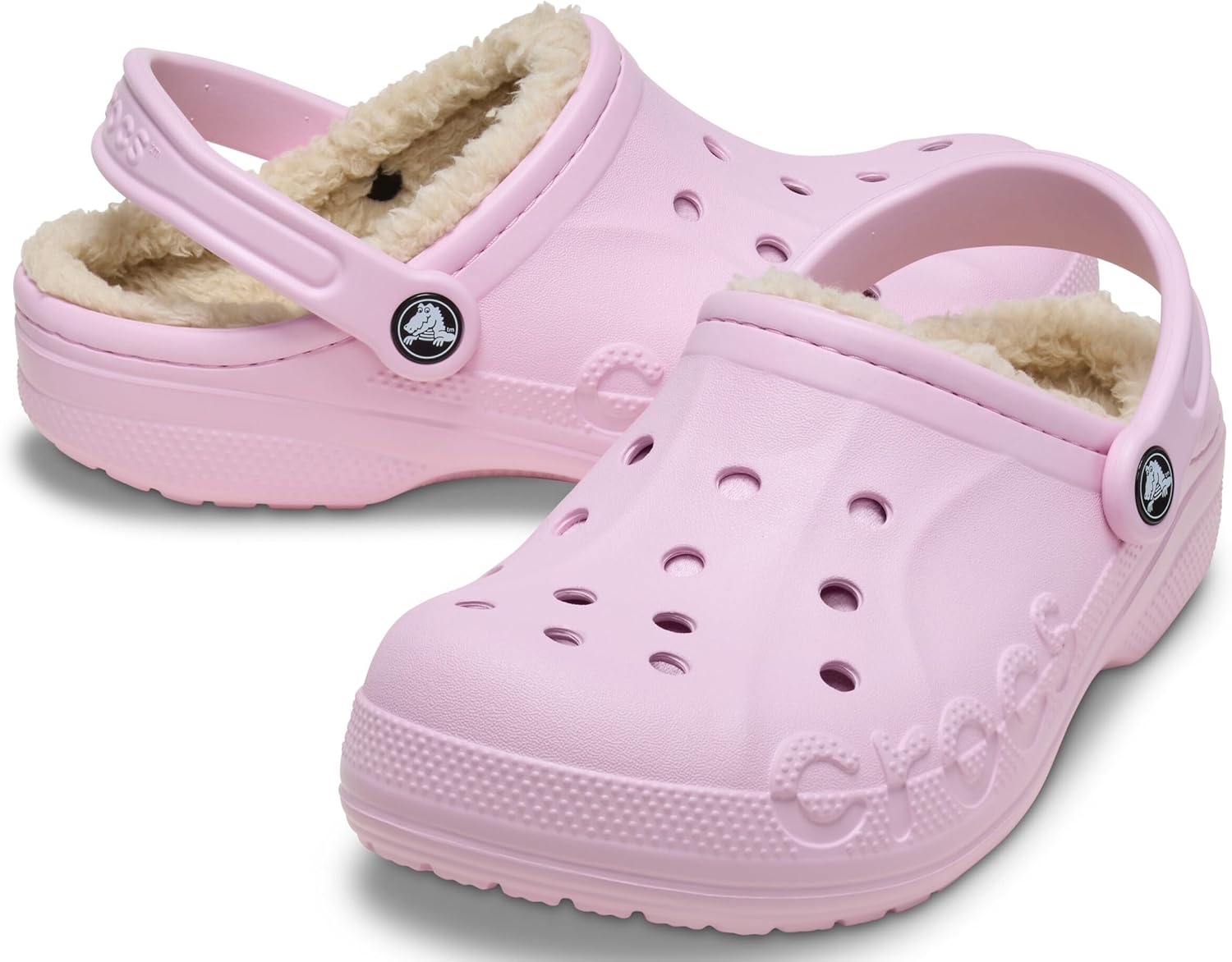 Унисекс сабо Crocs Baya с платформой и внутренней подкладкой, розовый — фото 2