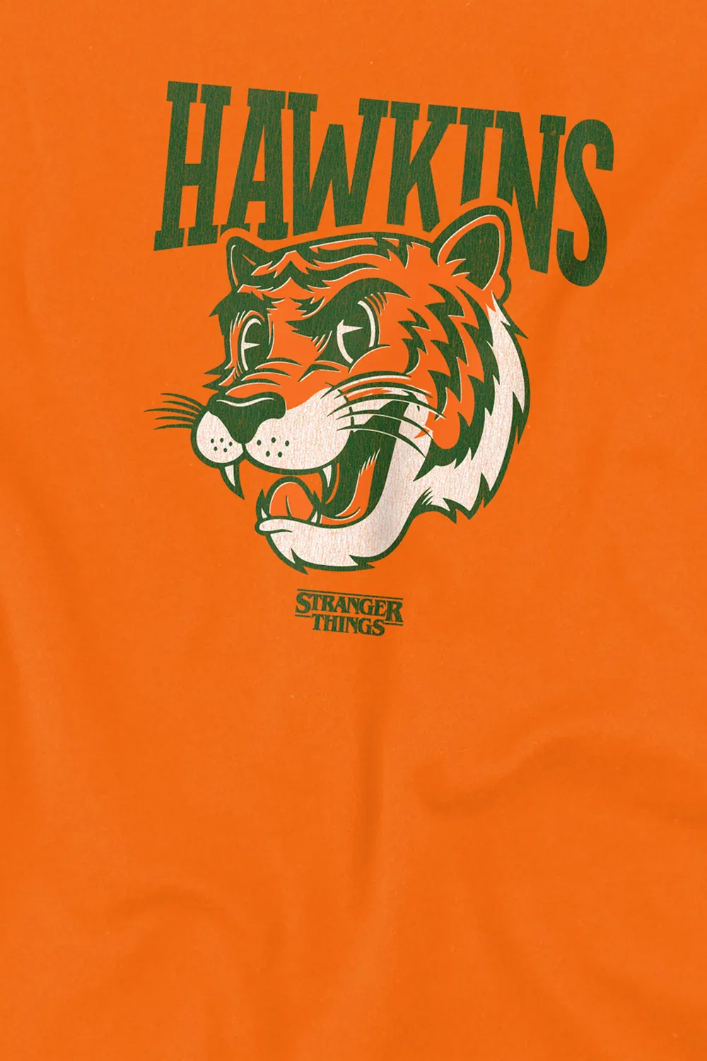 Детская футболка Stranger Things Hawkins High Tiger Mascot оранжевая, оранжевый — фото 2