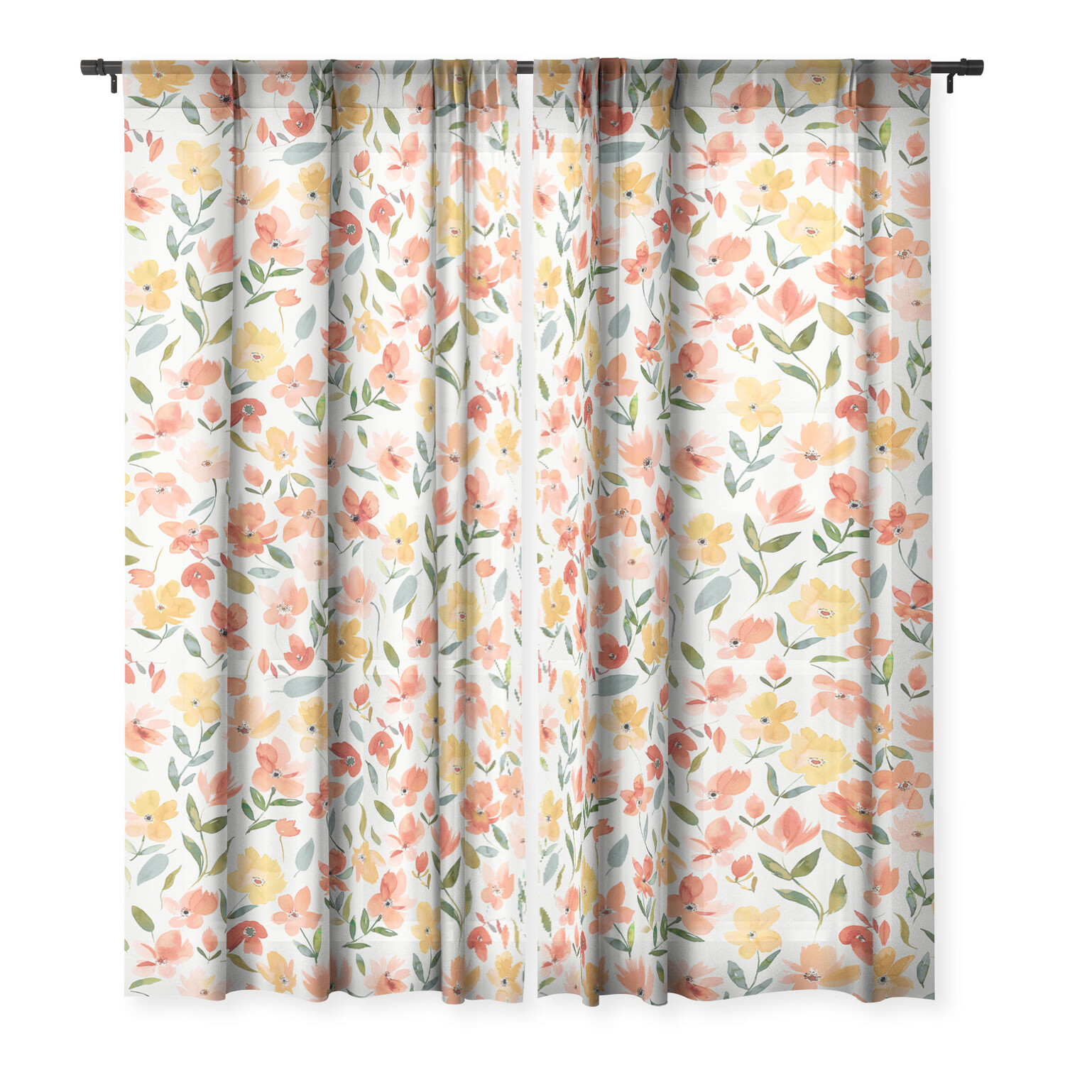 

Занавеска Society6 Ninola Design Countryside Fresh Flowers, желтый