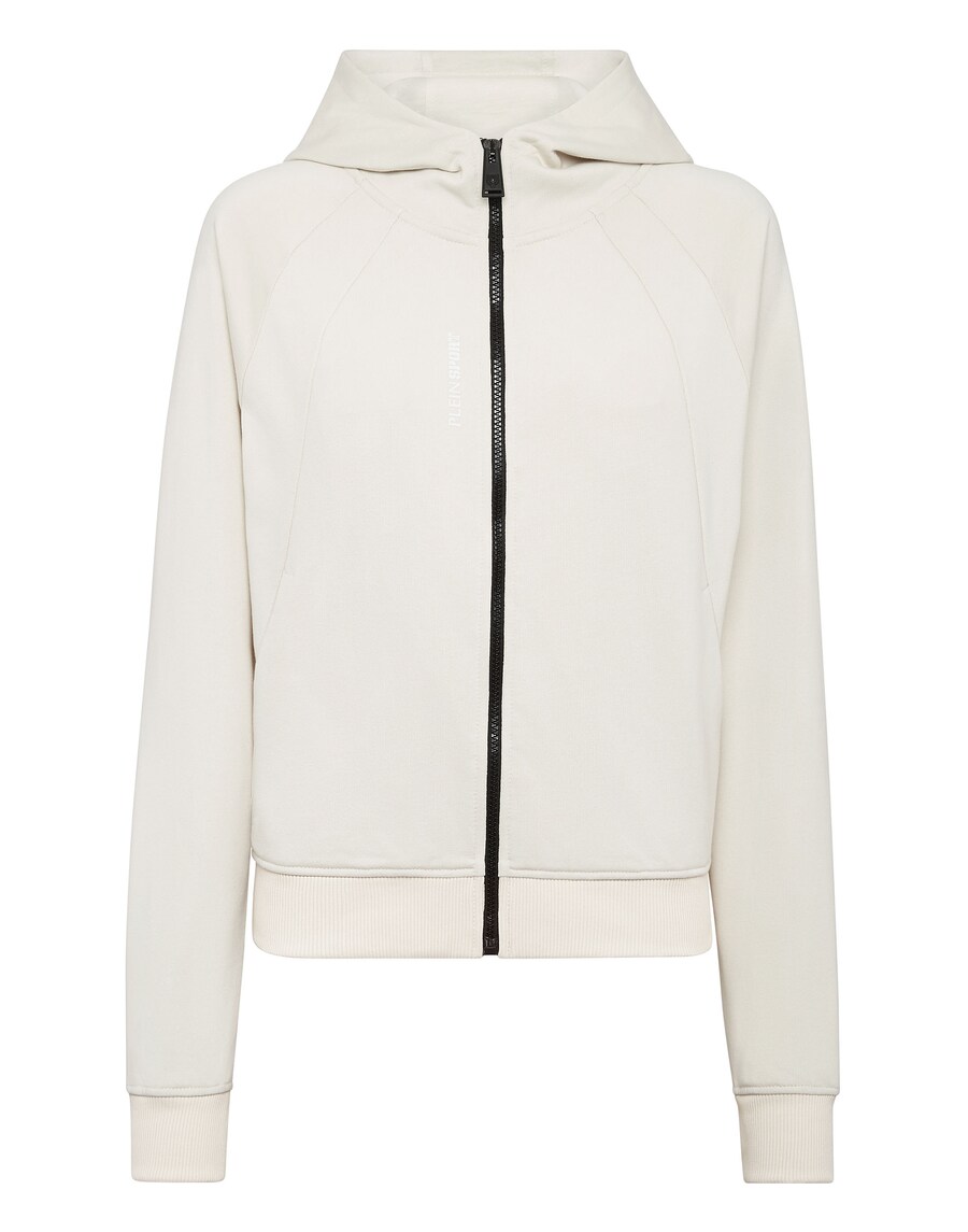 

Толстовка с капюшоном на молнии Plein Sport Zip-Up Hoodie, кремовый