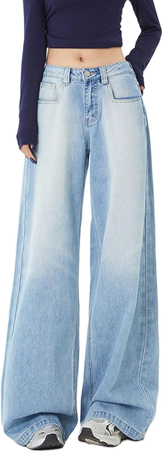 

Джинсы женские low rise baggy straight loose Djeanxa