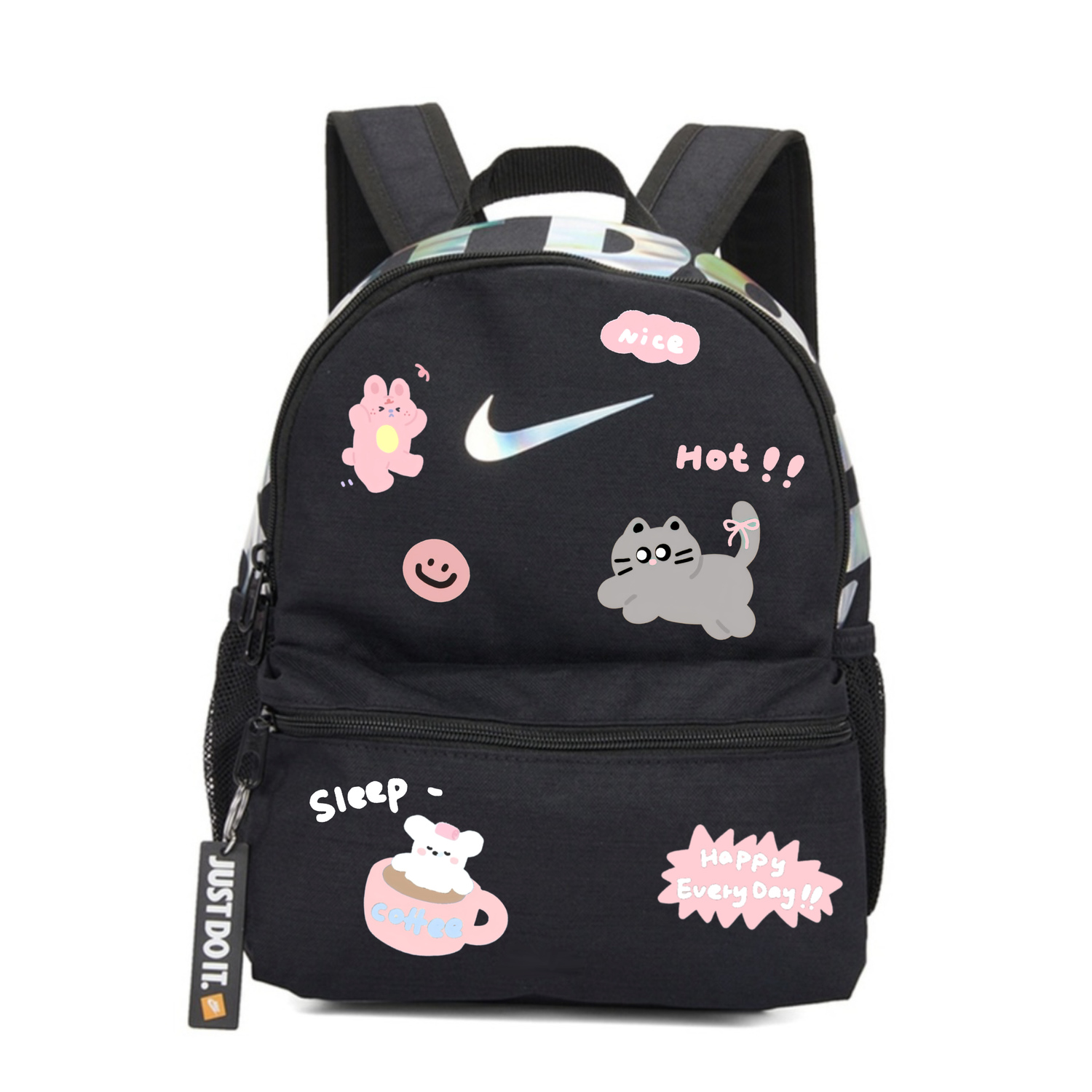 

Nike Женский черный рюкзак из ткани, Pitch Black Kitten Tch