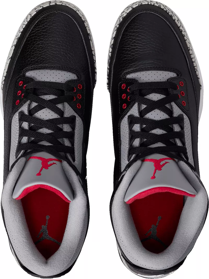 Мужские футбольные бутсы Air Jordan 3 Retro TD Mid, черный/красный/серый — фото 2
