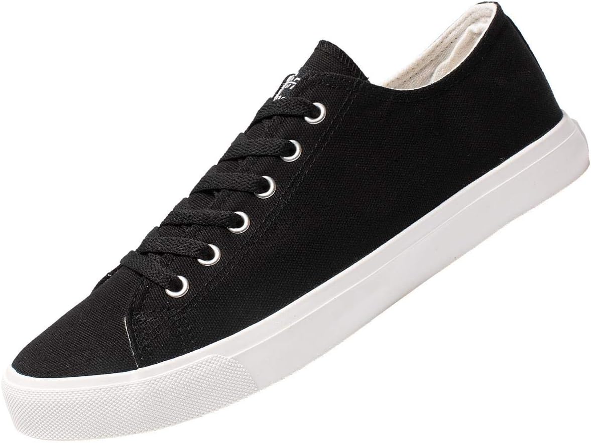 

Fear0 - Все кроссовки для мужчин и женщин, низкие повседневные кроссовки в стиле ретро из парусины, кроссовки из парусины с противоскользящей подошвой для скейтбординга, удобная обувь, соответствующая размеру - (черный, белый)