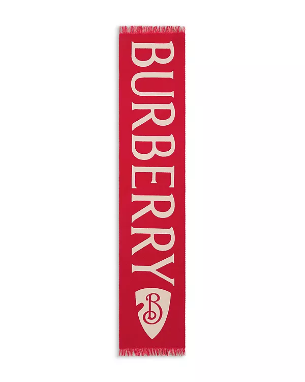 

Шерстяной шарф с логотипом - эксклюзив Burberry, красный