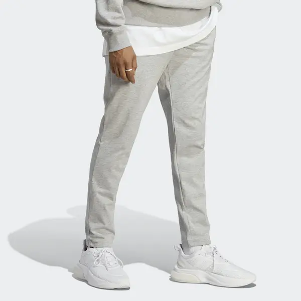 Брюки Essentials одинарный трикотажный зауженный открытый низ брюки Adidas, серый — фото 2