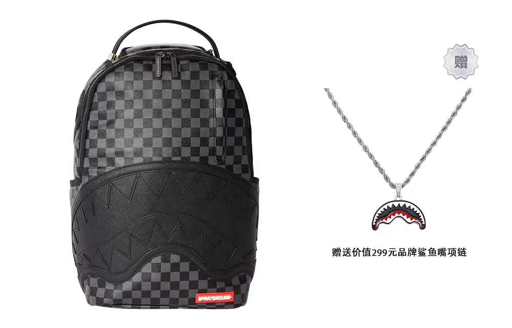 

SPRAYGROUND Большой унисекс рюкзак из ПВХ черного цвета, Black (Comes with Necklace)