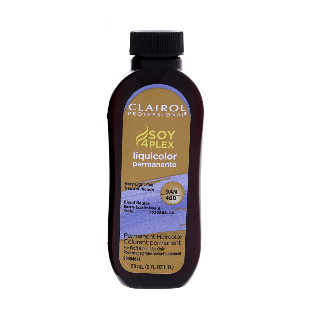 Стойкая краска для волос Soy 4 Plex Liquicolor - 40D Очень светлый холодный нейтральный блонд от Clairol, подходит для мужчин и женщин - 2 унции (57 г), прозрачный — фото 2