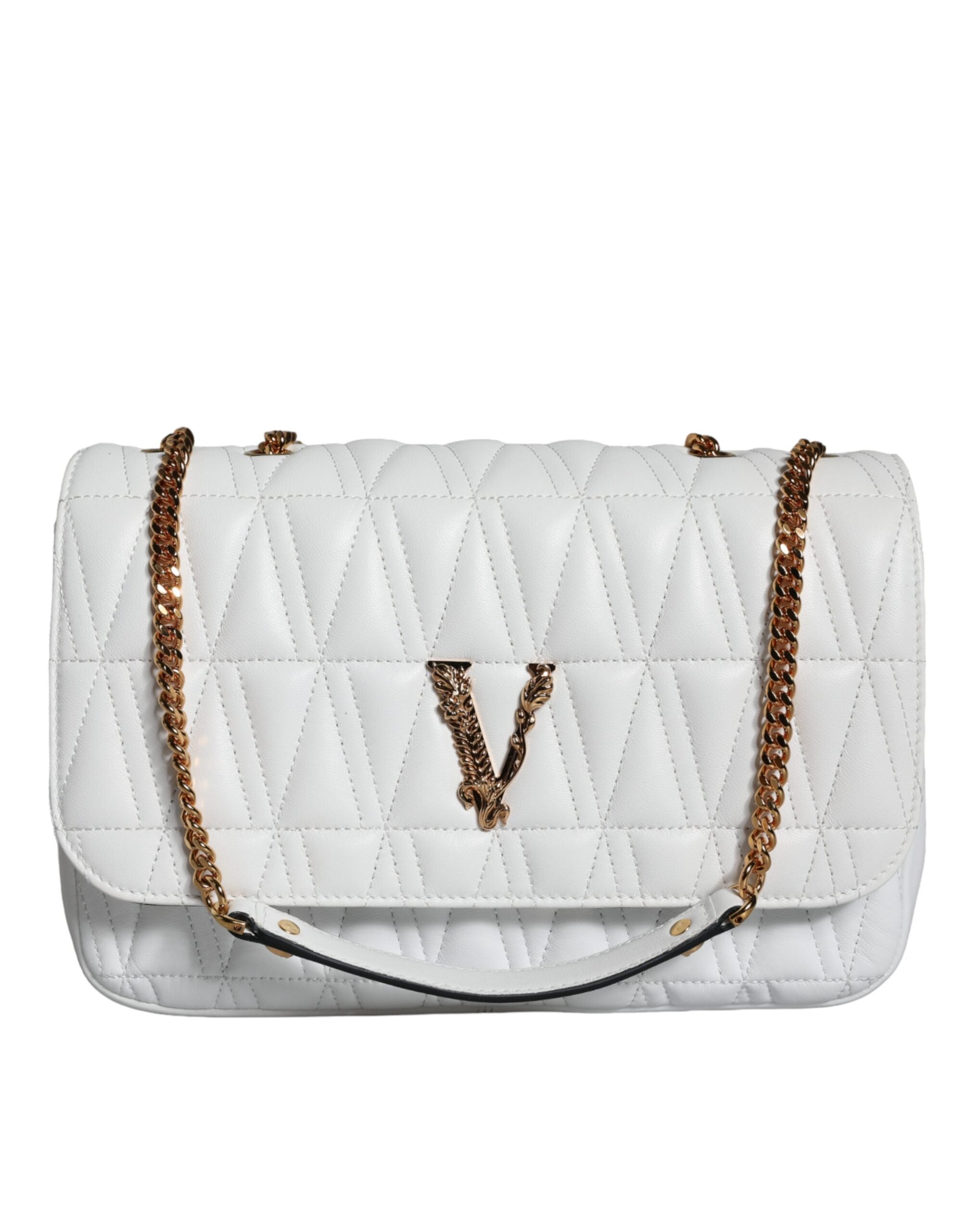 

Versace Mini Nappa Leather Crossbody женская сумка через плечо, белый