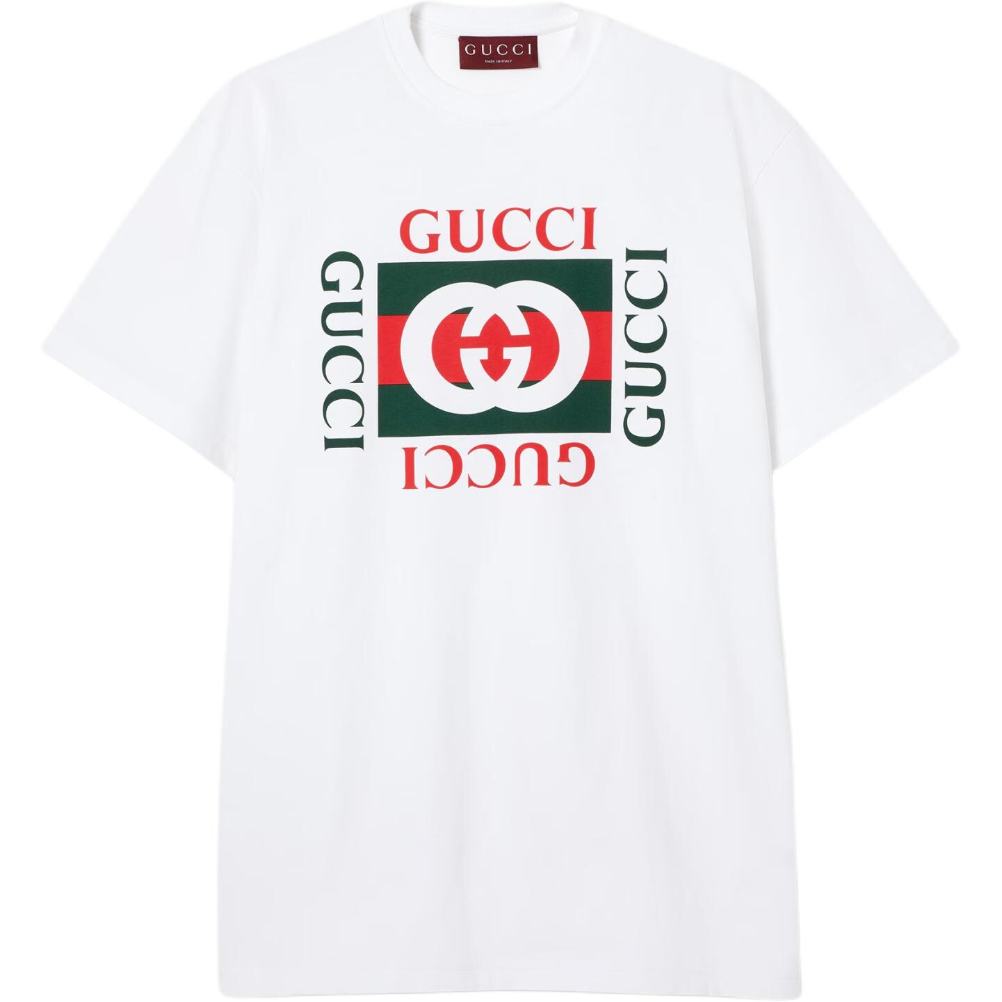 

Футболка женская Gucci, белый / зеленый / красный