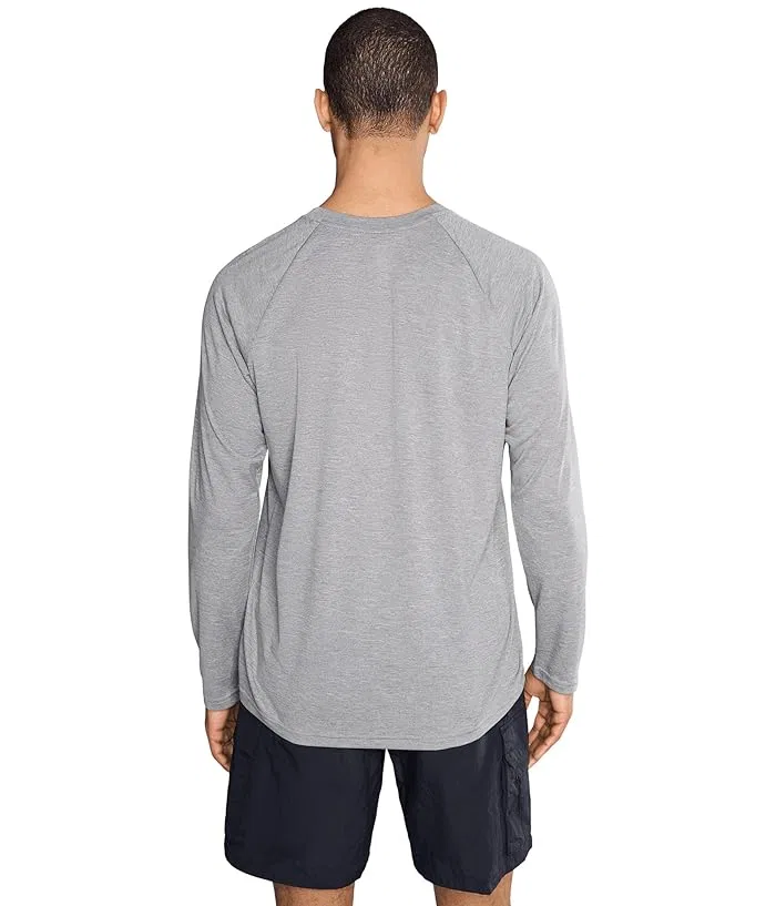 Футболка для плавания с защитой UPF 40+ Heather Long Sleeve Hydroguard Nike, Black/Bright Crimson/Volt/Photon Dust — фото 4