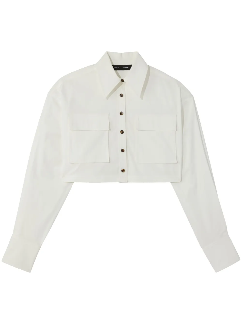 

Укороченная поплиновая рубашка Proenza Schouler, белый