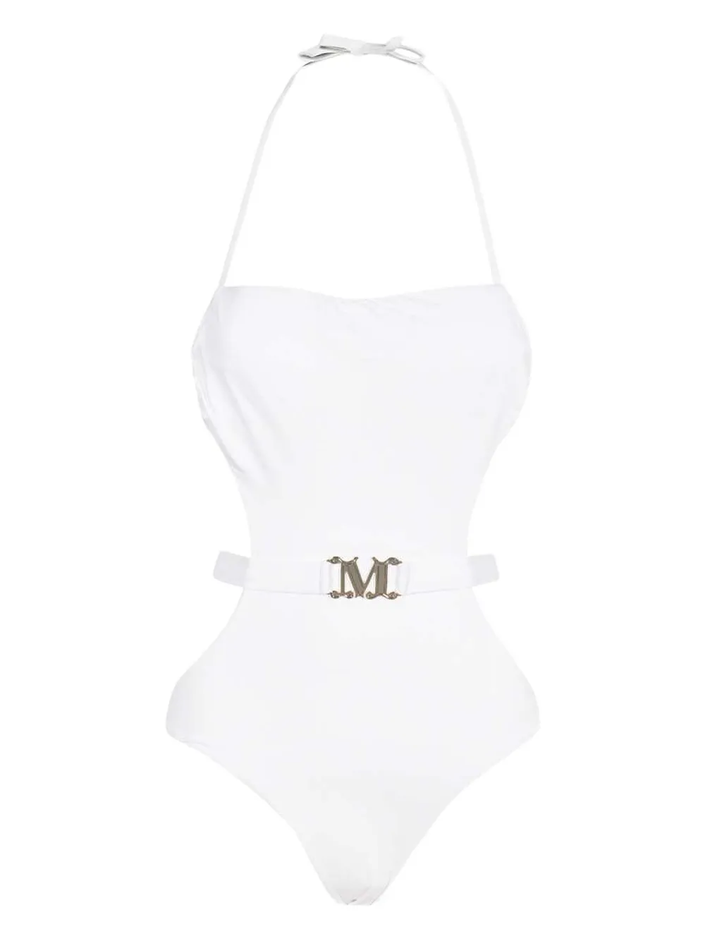 

Купальник с поясом и логотипом MAX MARA, белый