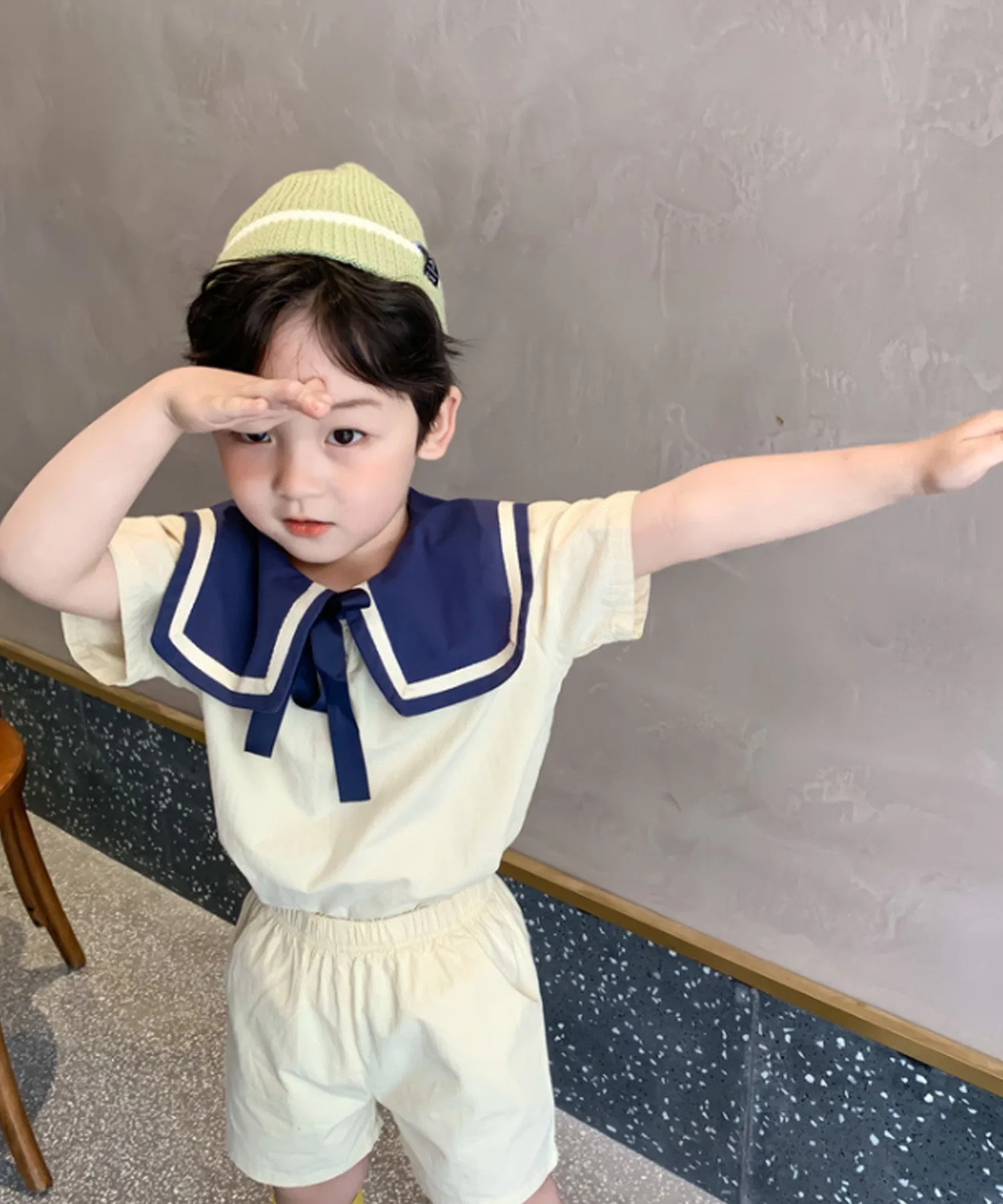 【aimoha-KIDS-】Супер милый летний комплект одежды с матросскими воротниками для братьев и сестер (SS)