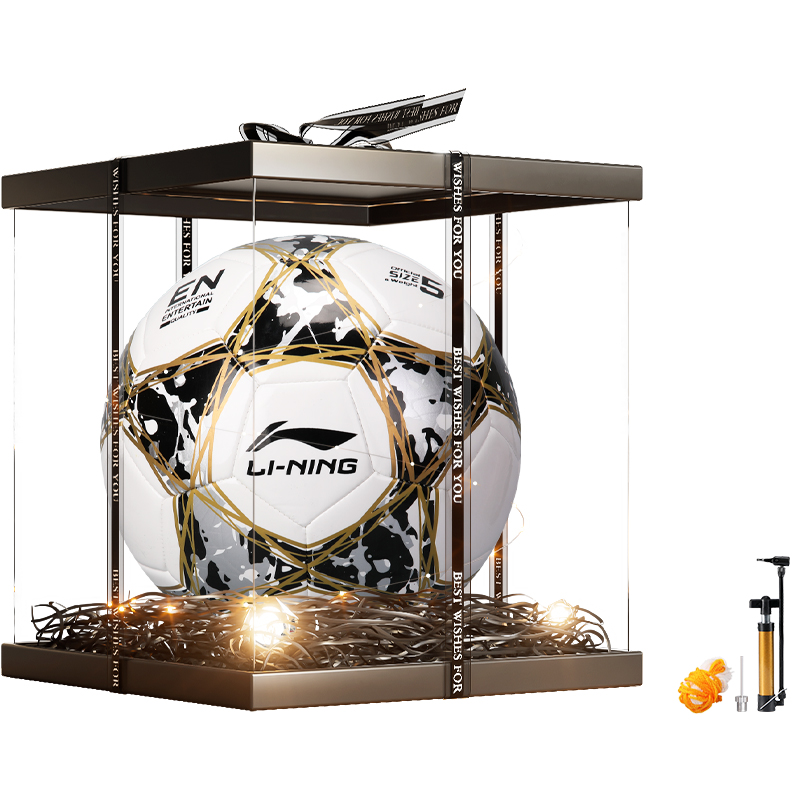 

Детский футбольный мяч Machine-Stitched Unisex для пляжа, травы и зала LINING, черный Box