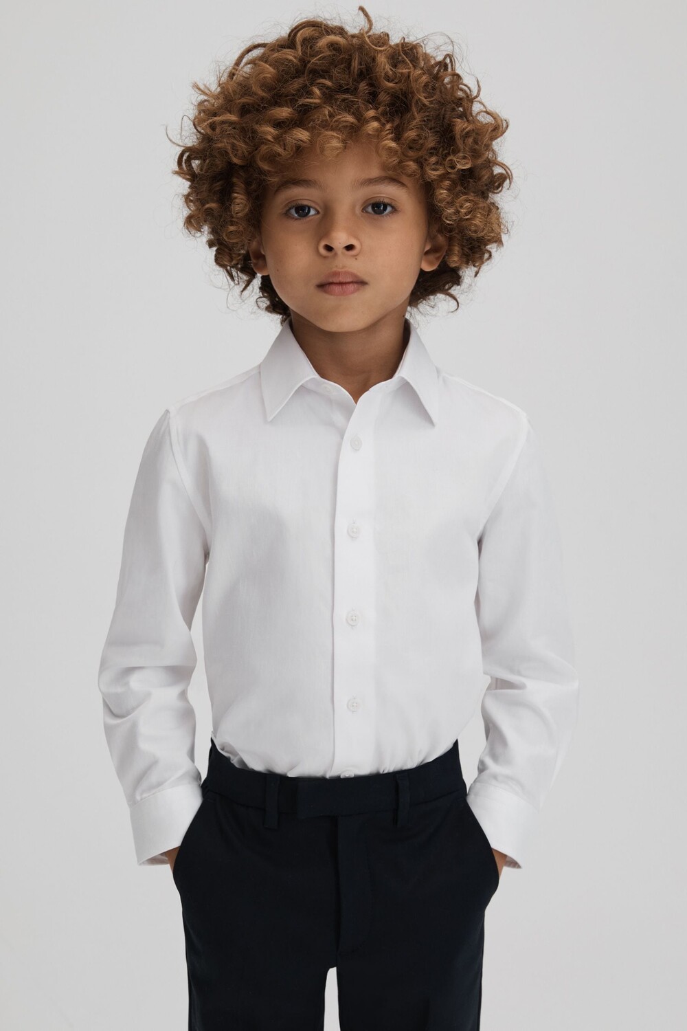 

Рубашка Remote slim fit из хлопка Reiss, белый