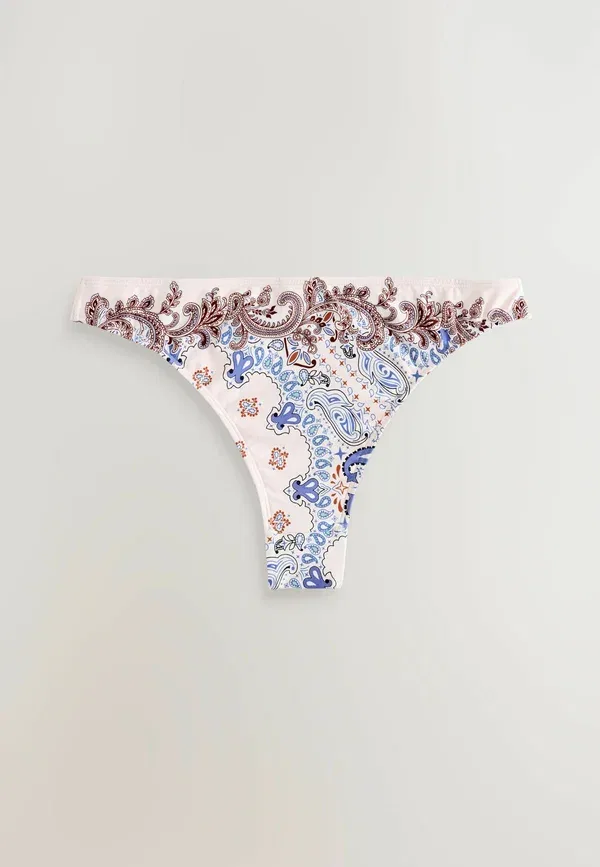 Трусы бикини High leg fit, Next, cream blue paisley, кремово-голубой пейсли — фото 2
