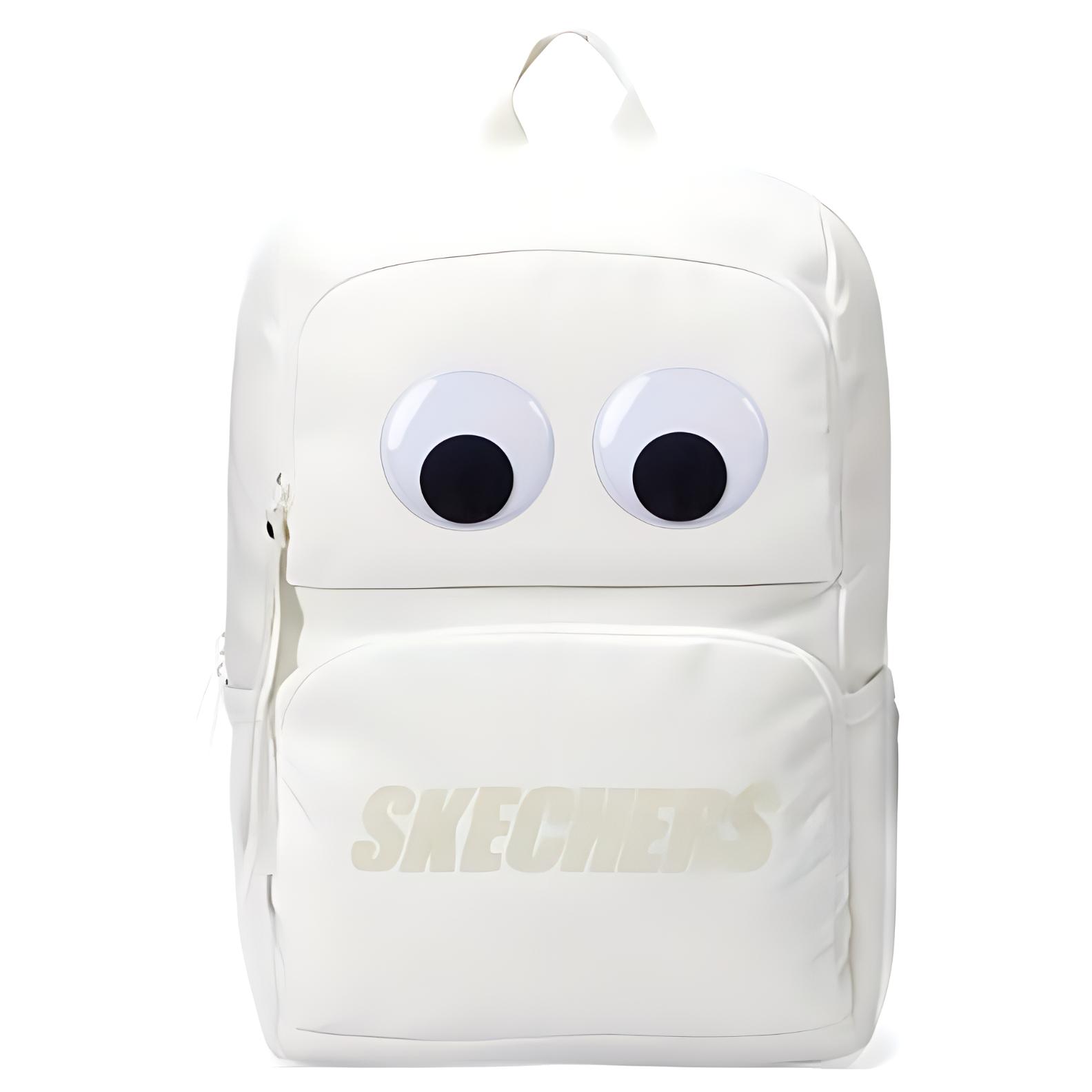 

Skechers Тканевый рюкзак унисекс белый с аппликацией большие глаза индивидуальная упаковка, White