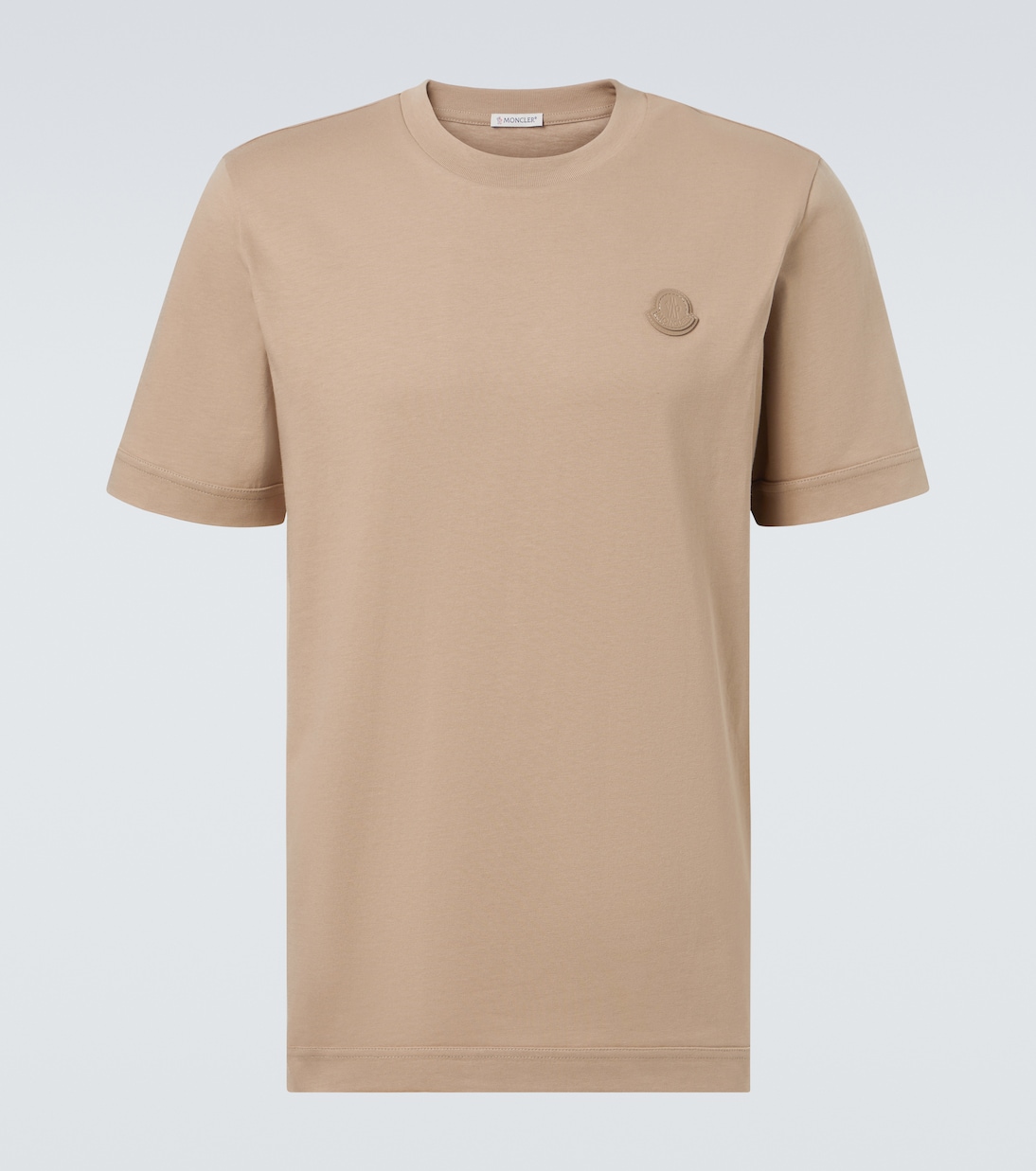 

Футболка из хлопкового джерси с логотипом Moncler, Neutral Beige