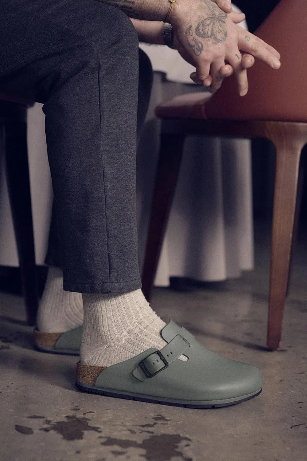Женские/мужские тапочки BIRKENSTOCK Boston Pro, кожаные мюли/сабо - сертифицированы по стандарту EN ISO 20347:2043 - рабочая обувь для медицинских учреждений, предприятий общественного питания и сферы услуг — фото 2